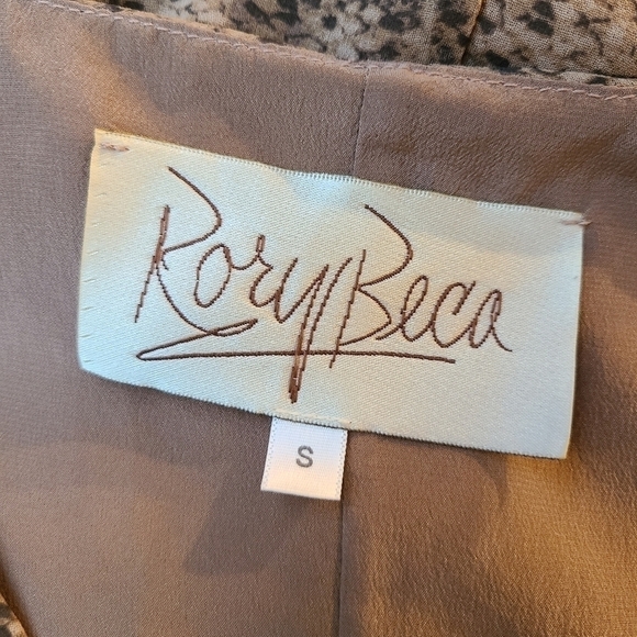 100% Silk Mini Dress with Sheer Sleeves, Brown, Vneck, Lined, Size Small - Picture 11 of 14